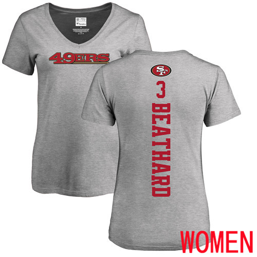 San Francisco 49ers Ash Women C. J. Beathard Backer #3 NFL T Shirt